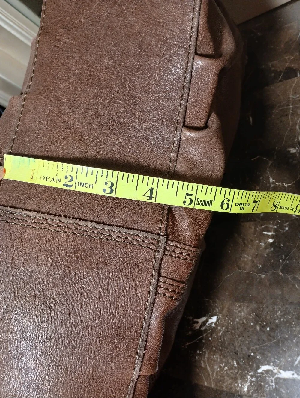 Lucky Brand Brown 100% Cow Hide Leather Braided Stitch Shoulder Tote